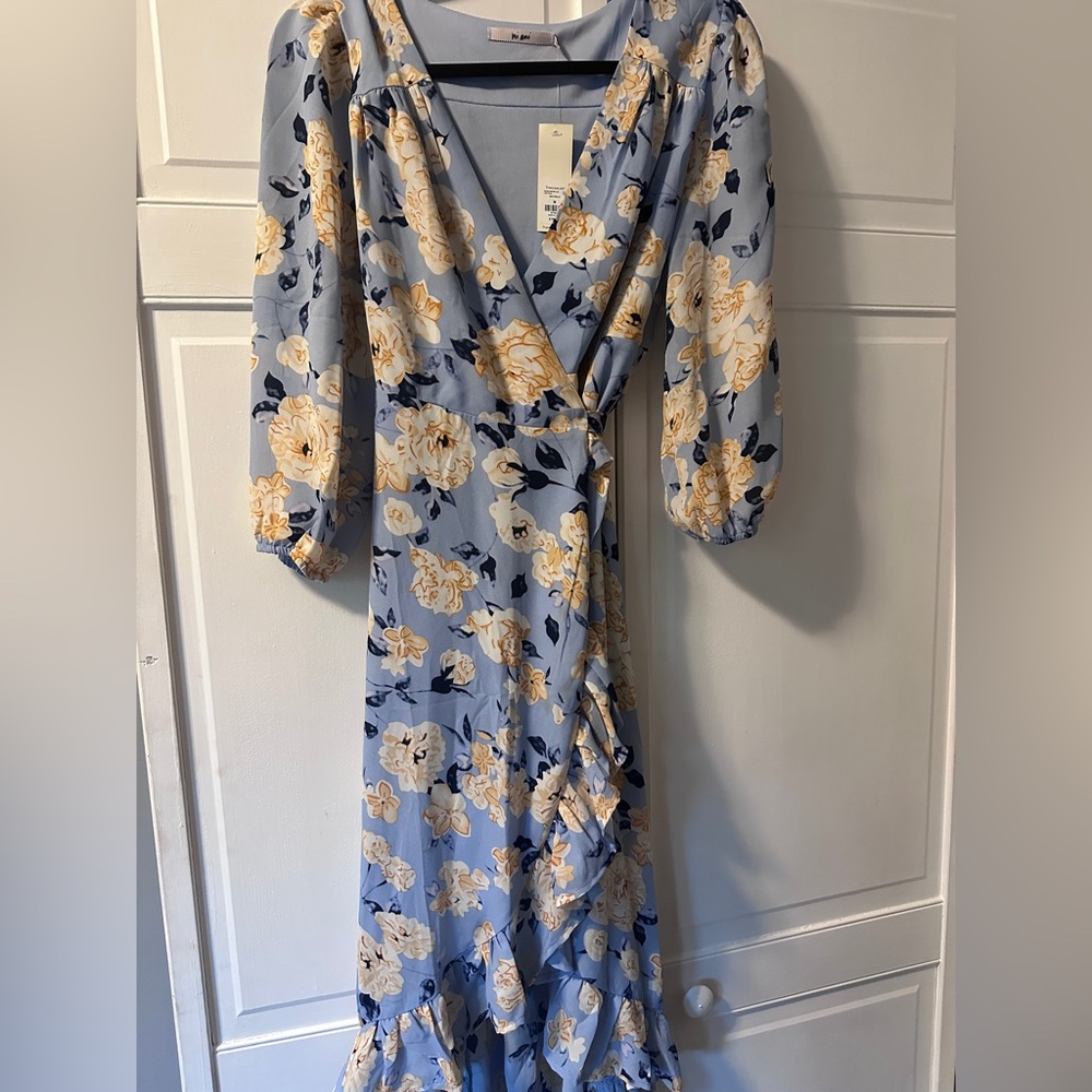 Francesca's Light Blue Floral Dress